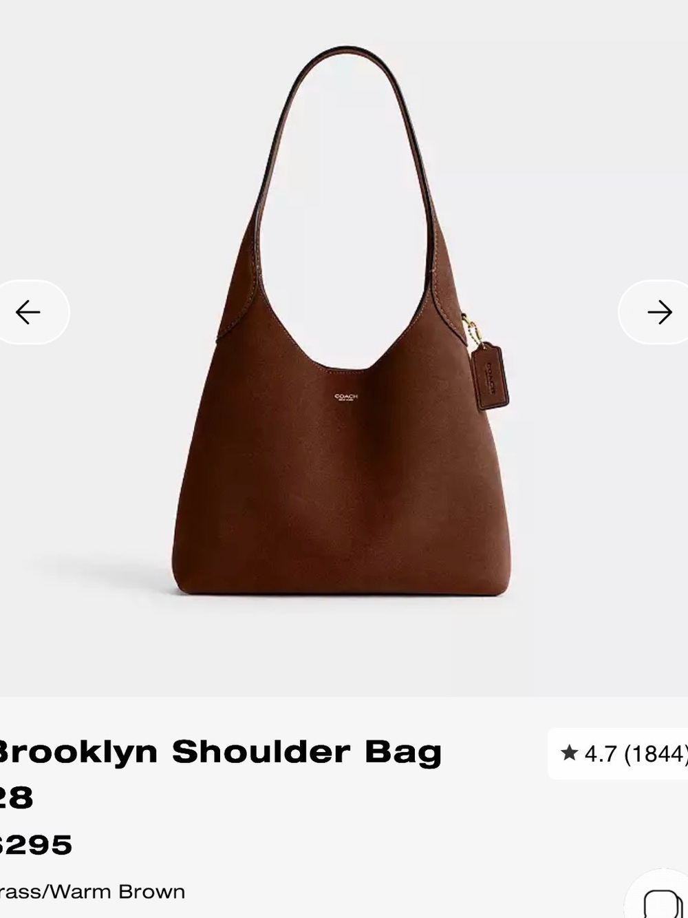 Coach Brown Leather Hobo Shoulder Bag